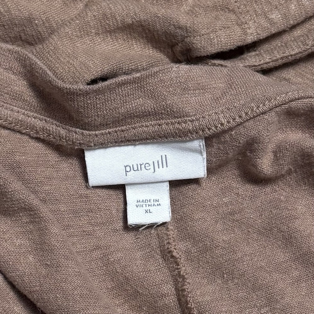 J. Jill Pure Jill Hemp Organic Cotton Longline Duster Tan Cardigan Capsule XL - Picture 8 of 11